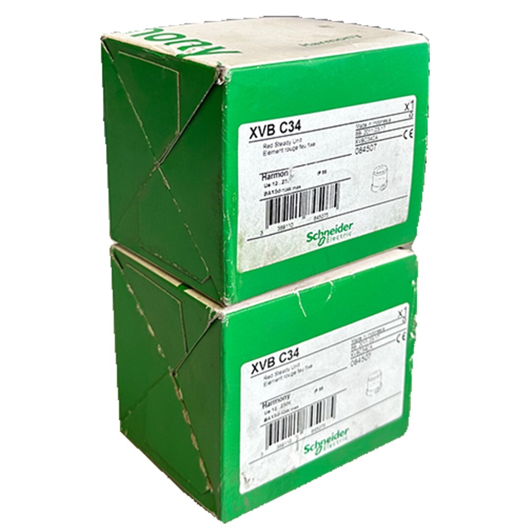 Used 2 NEW SCHNEIDER ELECTRIC XVB-C34 / XVBC34 RED STEADY UNIT STACK LIGHT 12-230V