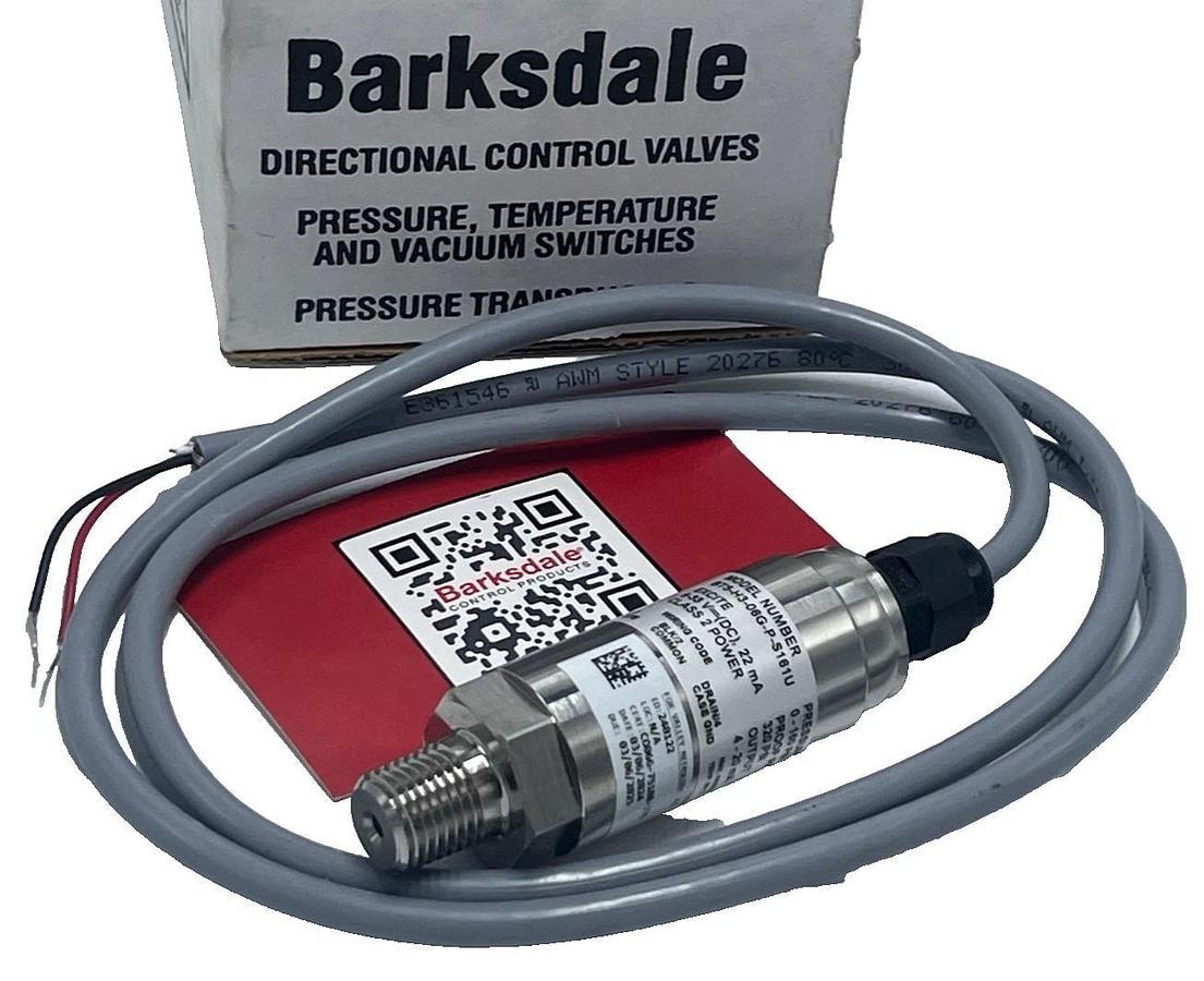 Barksdale BT5-H3-06G-P-S161U Pressure Transducer 4-20mA 0-200 PSI New Surplus