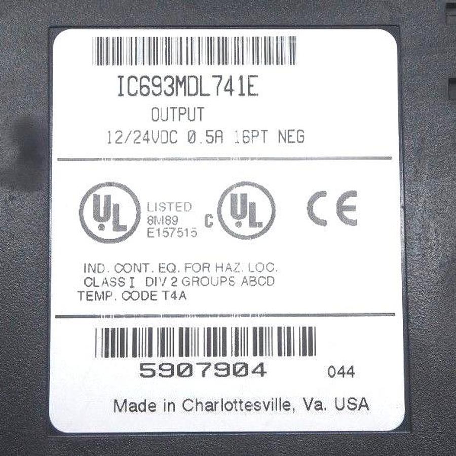 Used LOT OF 2 GE FANUC IC693MDL741E OUTPUT MODULES 12/24VDC, 0.5A, 16PT NEG
