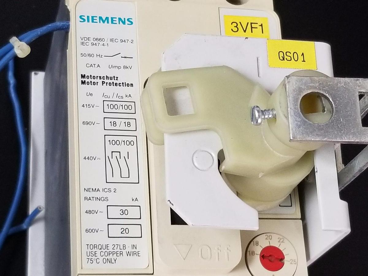 Used SIEMENS 3VF1 231-1DD11-0AA0 CIRCUIT BREAKER W/ BRACKET 3VF12311DD110AA0