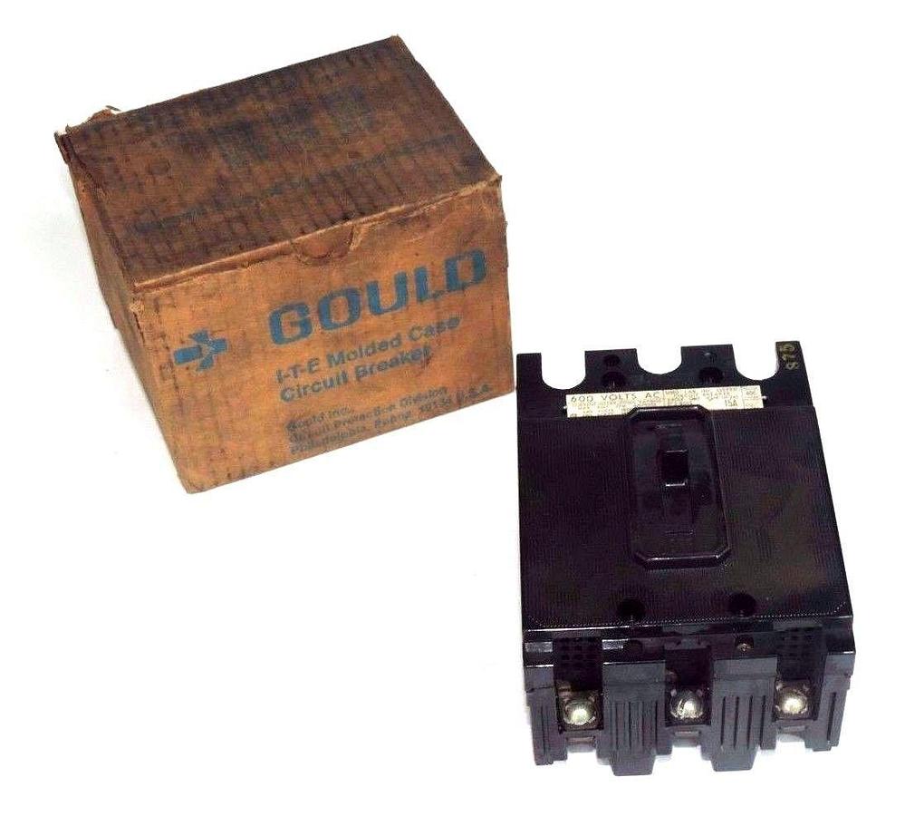 NIB GOULD ITE EF3-B015 MOLDED CASE CIRCUIT BREAKER 600VAC 15A EF3B015