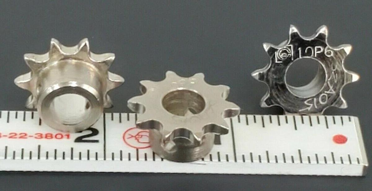 LOT OF 3 GENERIC GROHMANN CEMCO 10-P.6 SPOCKETS, 10 TOOTH, 032A015, 32A015, 10P6