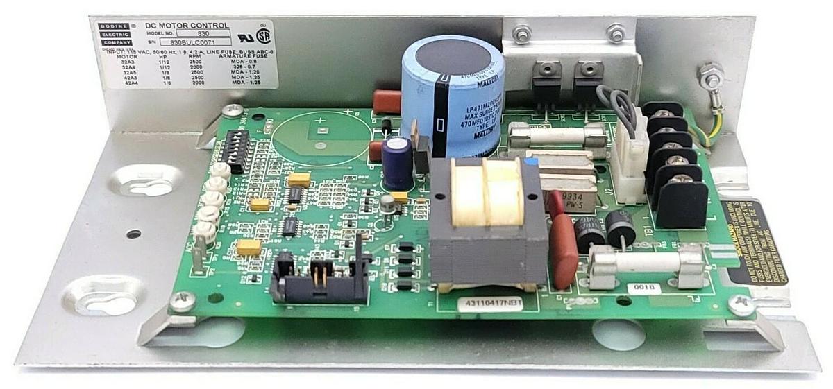 Used BODINE ELECTRIC COMPANY 830 DC MOTOR CONTROL 115VAC, 50/60HZ 4.2A
