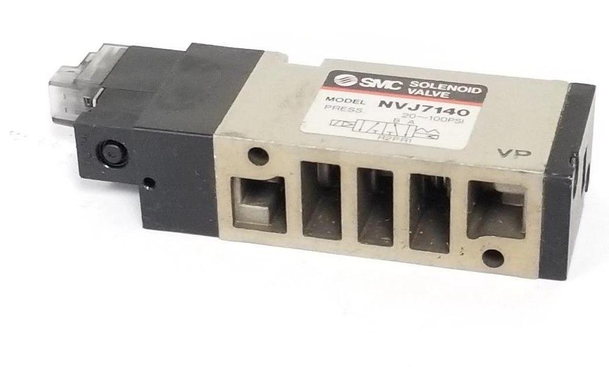 Used SMC NVJ7140 SOLENOID VALVE 20-100PSI, 24VDC
