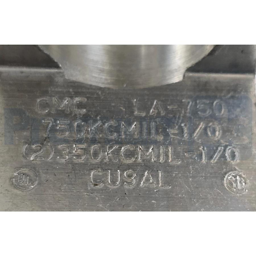 Used (3) CMC LA-750 Aluminum Mechanical Lugs CU9AL 750Kcmil-1/0 /(2)350Kcmil-1/0 AWG
