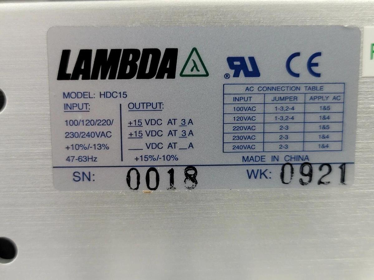Used NEW LAMBDA HDC15 SWITCHING POWER SUPPLY