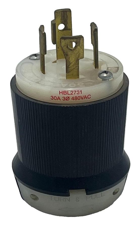 Used HUBBELL HBL2731 Twist-Lock Industrial Connector Body 30A 480VAC