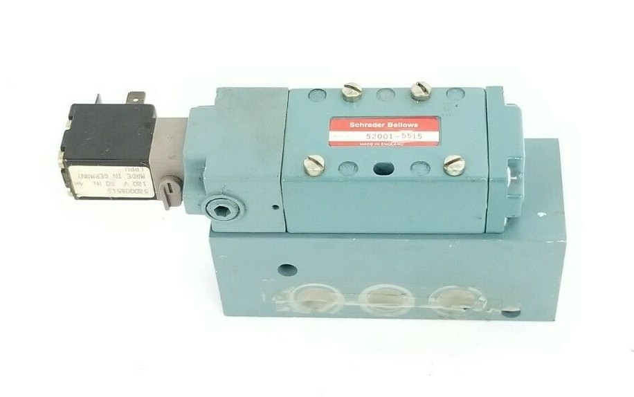 Used SCHRADER BELLOWS 52001-5515 SOLENOID VALVE 520008515 120V COIL 4W