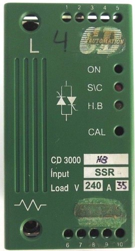 Used CD AUTOMATION CD3000-HB,OPTION HB & NF THYRISTOR CONTROL INPUT: SSR 240V 35A