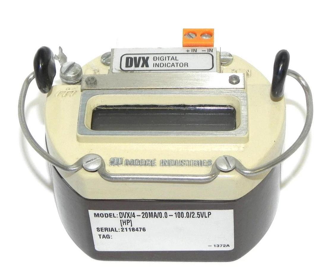 Used MOORE INDUSTRIES DVX DIGITAL INDICATOR DVX/4-20MA/0.0-100.0/2.5VLP