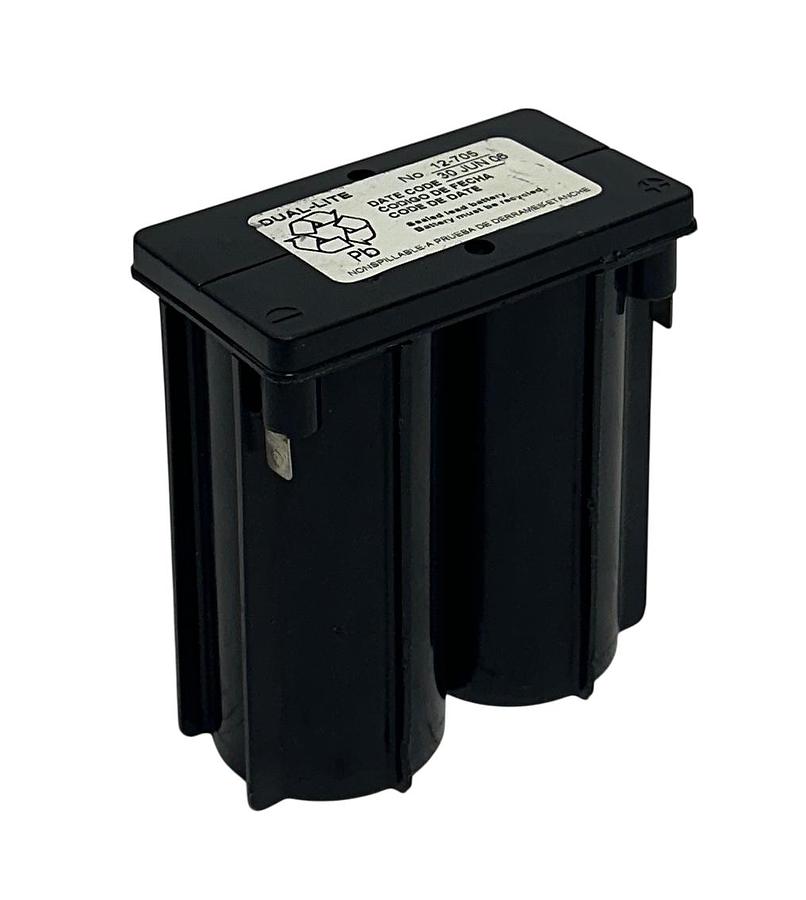 Used DUAL-LITE 12-705 / 12705 SEALED BATTERY 4V AGM 8 AMP HOUR CAPACITY USNP