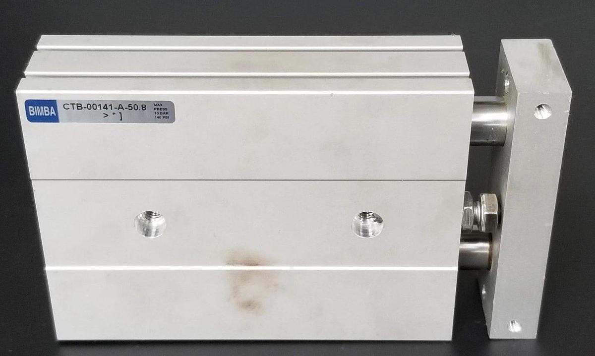 Used BIMBA CTB-00141-A-50.8 PNEUMATIC CYLINDER DUAL ROD CTB00141A508, 10BAR