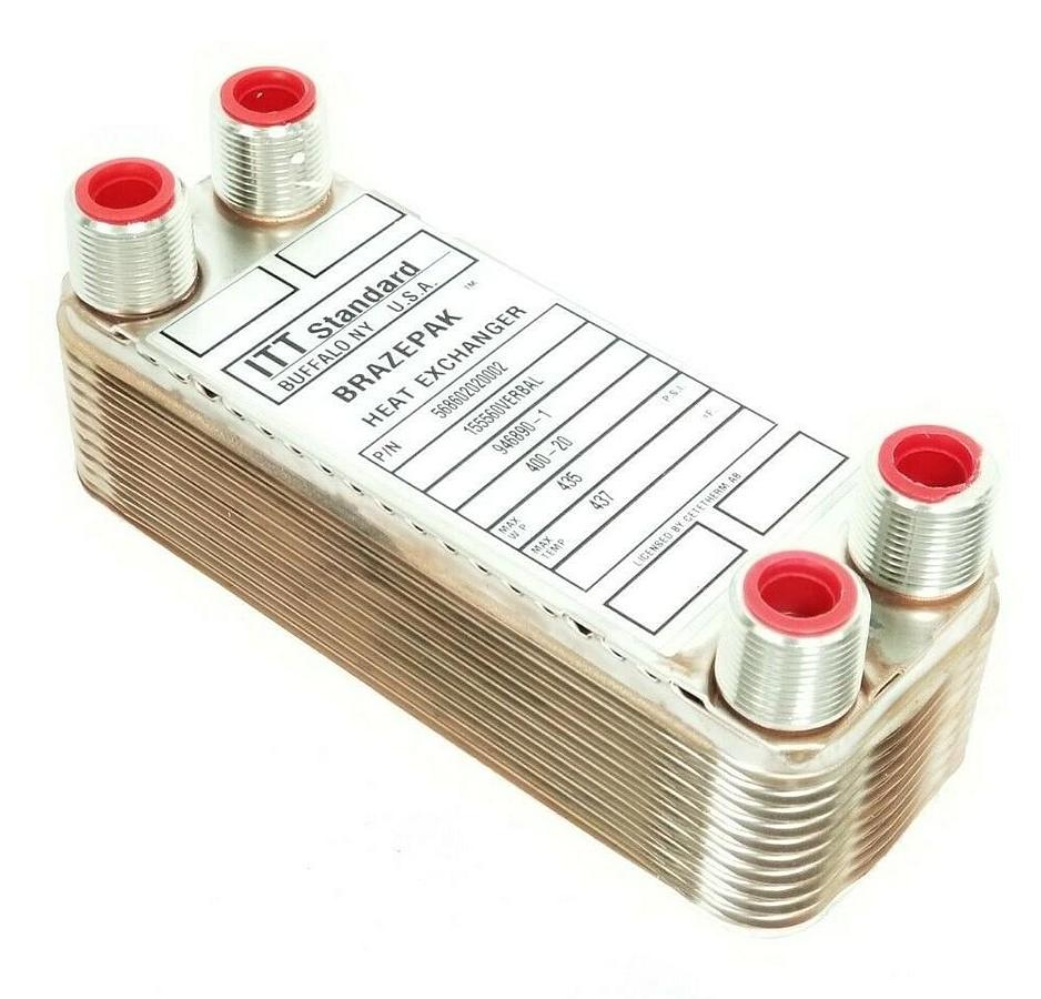 Used NEW ITT STANDARD 568602020002 BRAZEPAK HEAT EXCHANGER 155560VERBAL 946890-1