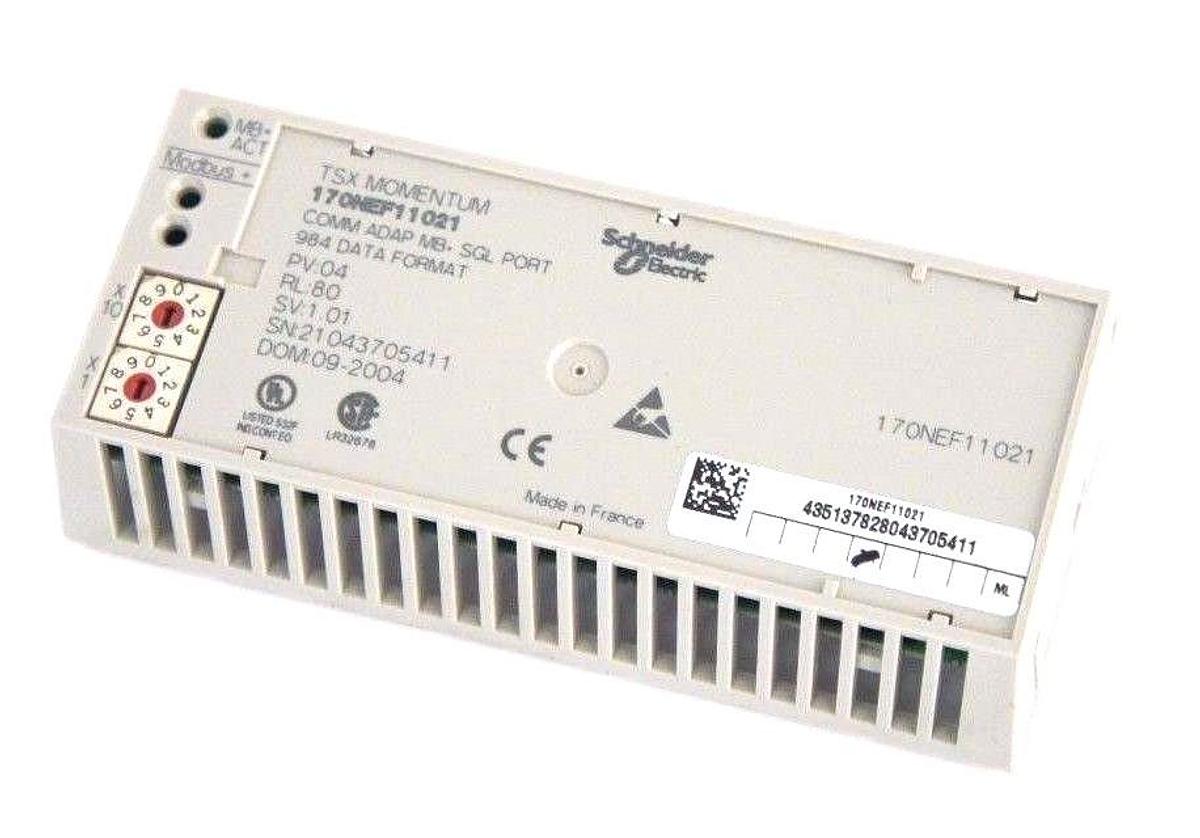 NIB SCHNEIDER MODICON 170NEF11021 COMM ADAP MB+ SGL PORT PV: 04, SV: 1.01