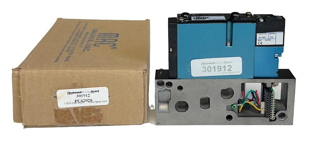 NEW MAC / FLEETWOOD 301912 PNEUMATIC SOLENOID VALVE ASSEMBLY 24VDC COIL NSMP