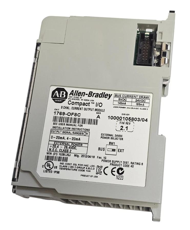 Used USED ALLEN BRADLEY 1769-OF8C /A COMPACT I/O OUTPUT MODULE SER. A F/W REV. 2.1