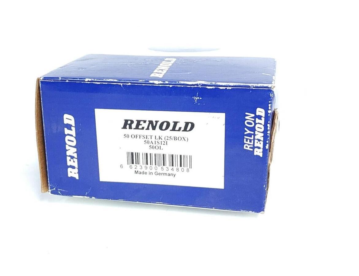 Used BOX OF 25 NEW RENOLD 50 OFFSET LK (25/BOX) 50A1S12I 50OL