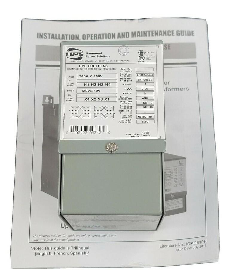 Used NIB HPS HAMMOND C1FC05LE 1PH POTTED TRANSFORMER 0.05KVA 60HZ