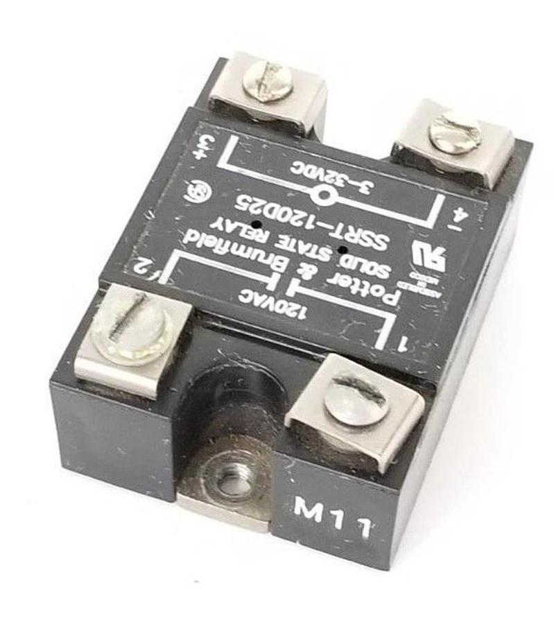 Used POTTER & BRUMFIELD SSRT-120D25 SOLID STATE RELAY SSRT120D25, 3-32VDC, 120VAC