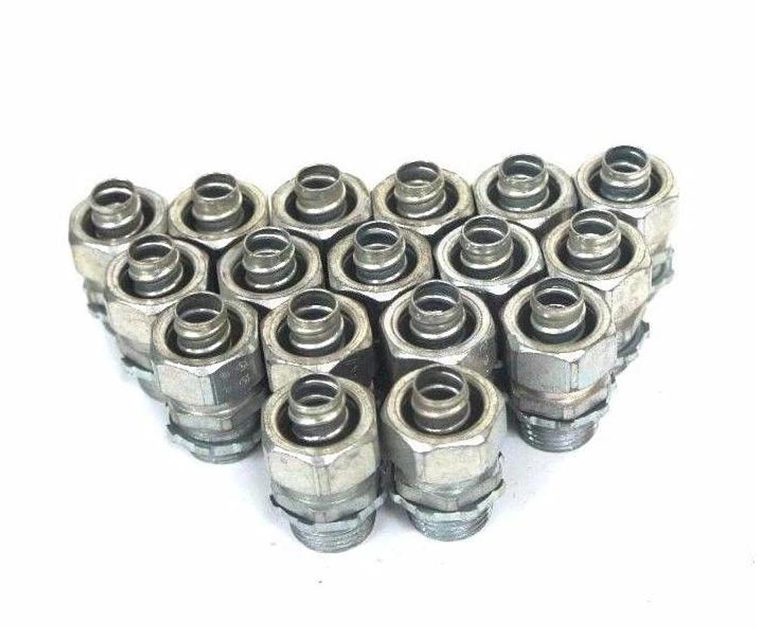 Used LOT OF 17 NEW THOMAS & BETTS 1/2" NPT X 1/2" TUBE CONNECTOR FITTINGS