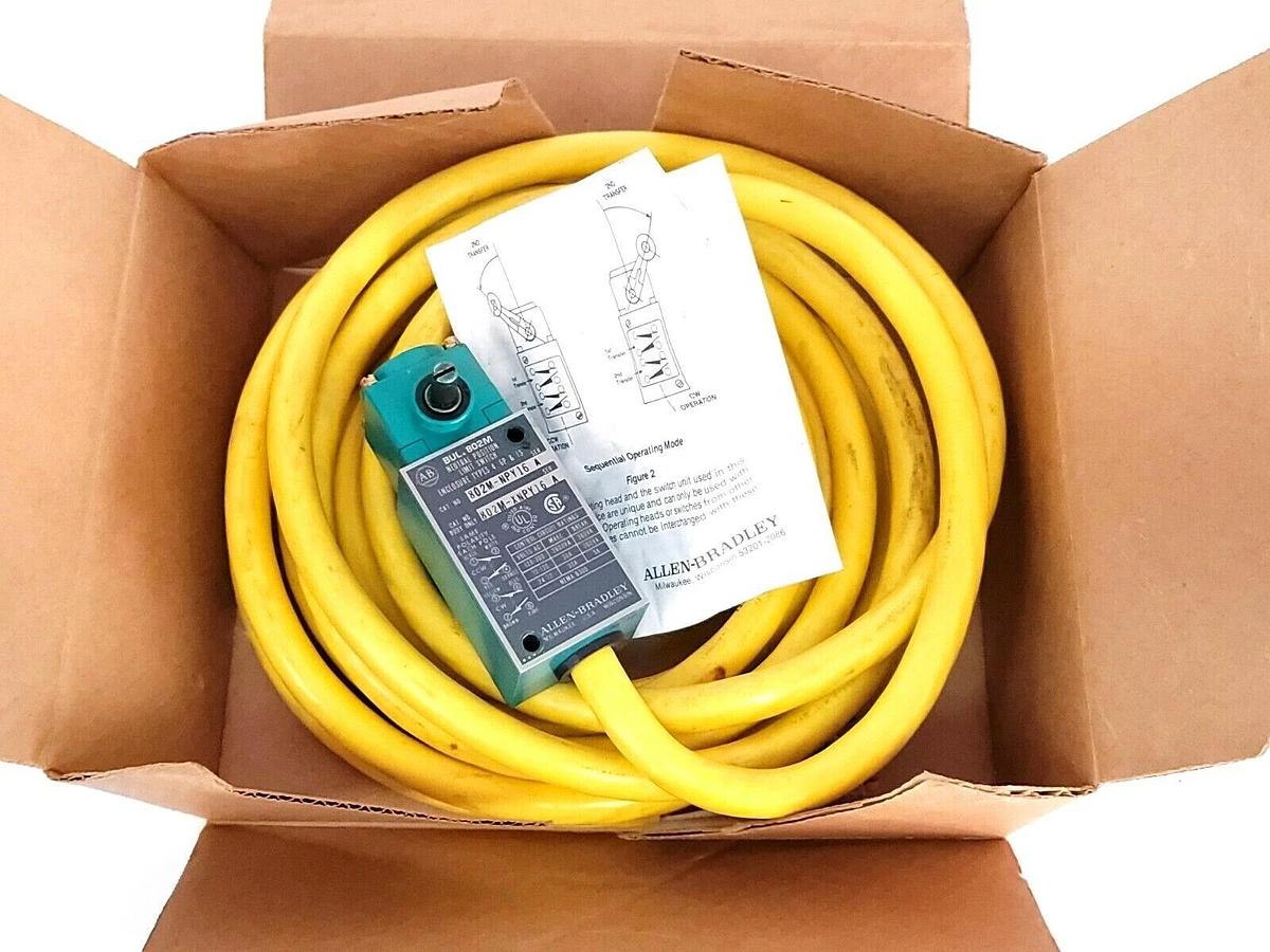 Used NIB ALLEN BRADLEY 802M-NPV16 PRE-WIRED SEALED LIMIT SWITCH SER. A