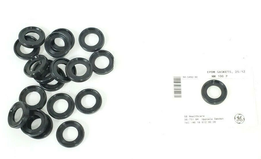 Used BAG OF 19 NEW GE HEALTCARE 44-5492-90 EPDM GASKETS 25/12MM, 44549290