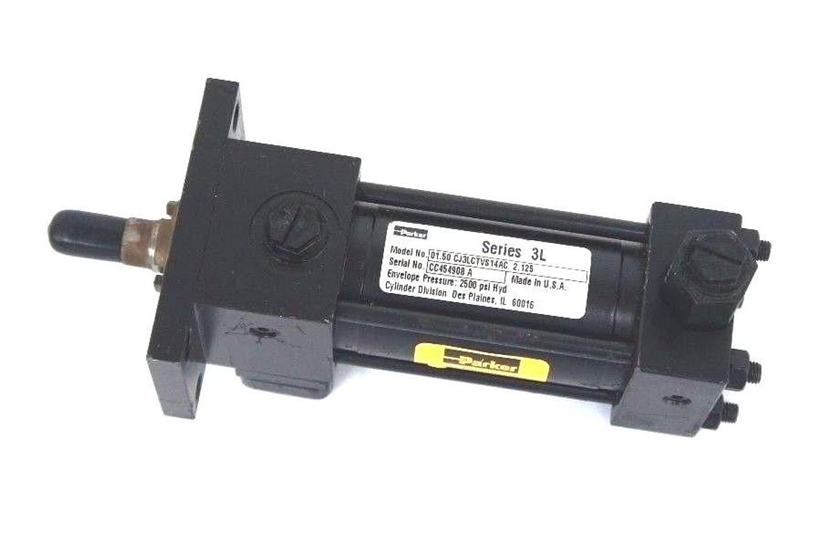 Used NEW PARKER 01.50 CJ3LCTVS14AC 2.125 CYLINDER SERIES 3L 2500 PSI ENVELOPE PRESS.