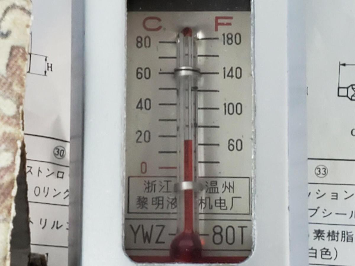 Used GENERIC YWZ-80 OIL LEVEL GAUGE / THERMOMETER -20 TO 80 DEG C, 0-180 DEG F, YWZ80