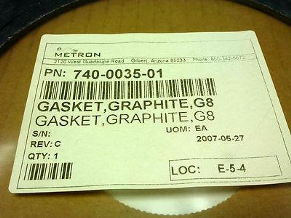 NEW METRON 740-0035-01 GRAPHITE GASKET G8 740003501