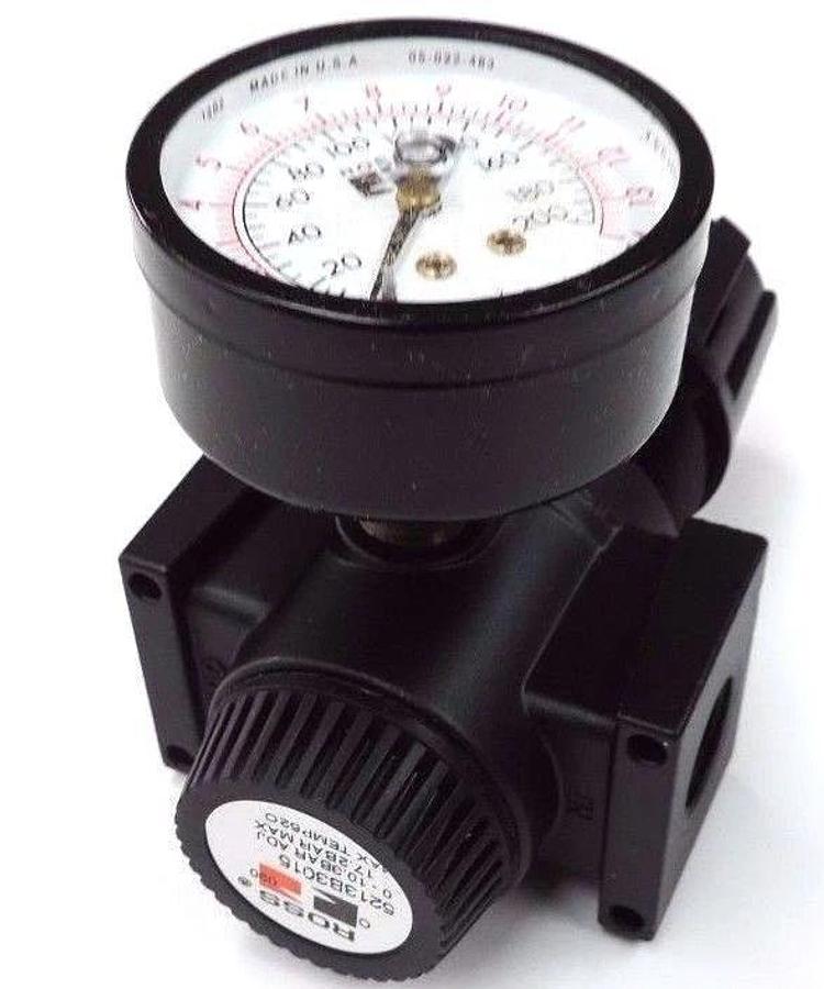 Used NIB ROSS 5213B3015 REG. 3/8 PIST TYPE 0-150PSI W/ 5400A2011 1/4 PRESSURE GAUGE