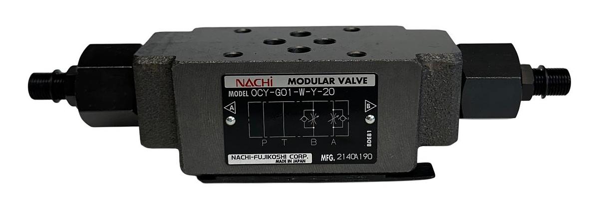Used NACHI OCY-G01-W-Y-20 / OCYG01WY20 HYDRAULIC MODULAR FLOW CONTROL VALVE NSNP