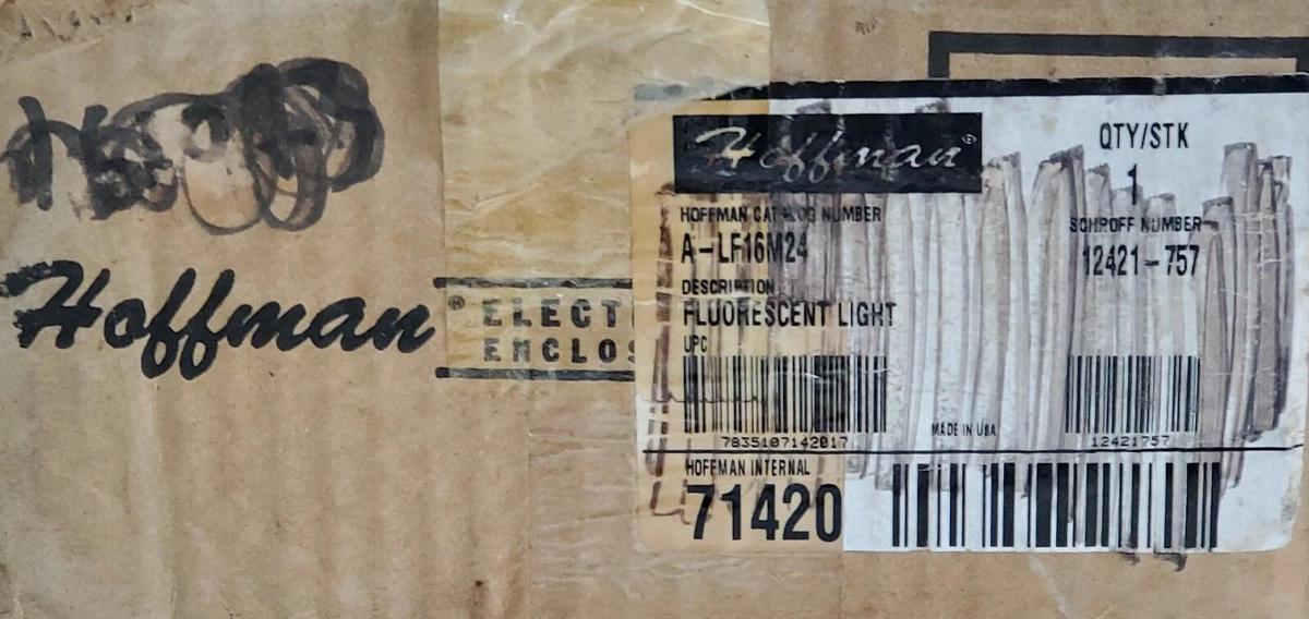 Used NEW HOFFMAN ENCLOSURES A-LF16M24R LIGHT FIXTURE 120VAC 60HZ .60A 45162001