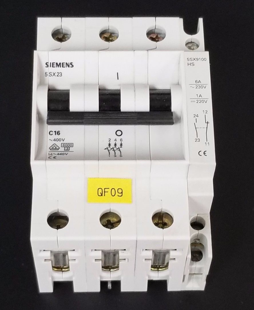 Used SIEMENS 5SX23 C16 CIRCUIT BREAKER 480V AC MAX 5SX2