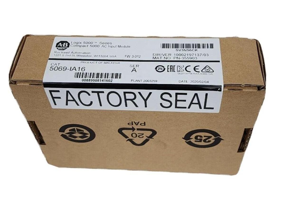 Used Allen Bradley 5069-IA16 /A CompactLogix 5000 I/O AC Input Module 16Pt 120V NSFS 889508141602