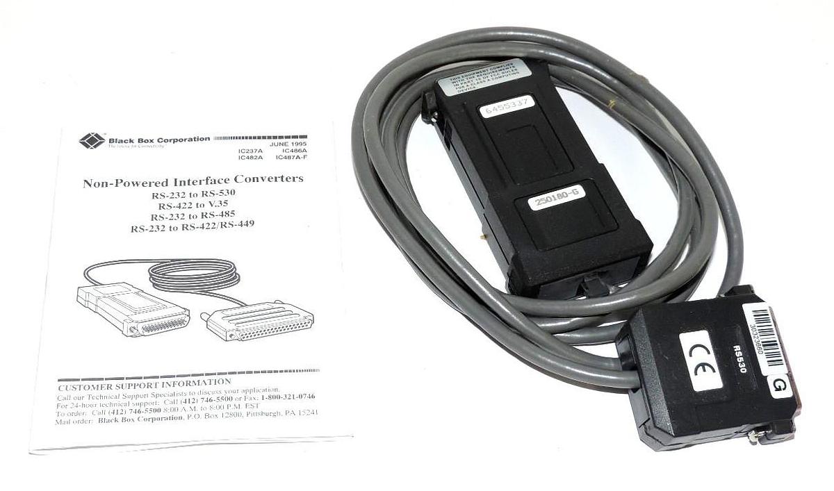 Used NIB BLACK BOX IC 237A-F RS232 TO RS530 INTERFACE CONVERTER