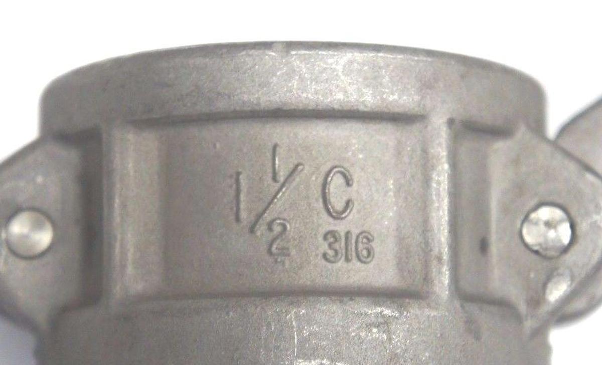 Used NEW EVER-TITE 1-1/2-C-316 STAINLESS STEEL COUPLER 1-1/2", 3" BARB END, 112C316
