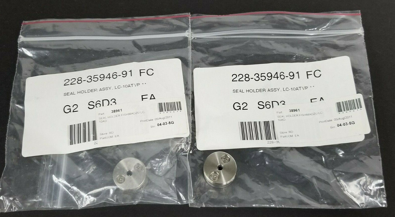 LOT OF 2 NEW SHIMADZU 228-35946-91 SEAL HOLDER ASSY, LC-10ATVP, 2283594691