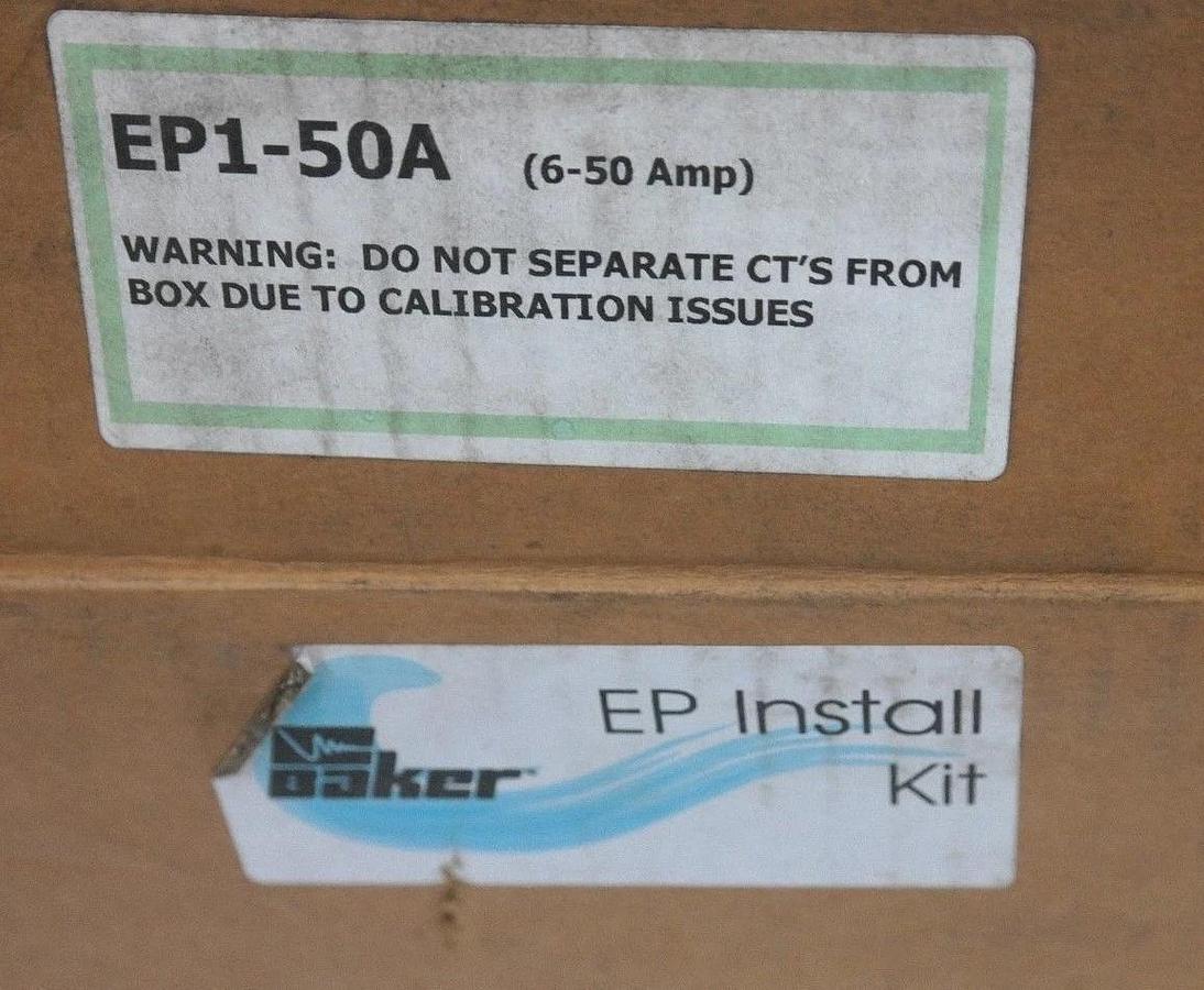 Used NIB BAKER EP1-50A EP INSTALL KIT 99-EP1, 05-215-050, 81-EP01-001, 6-50 AMP