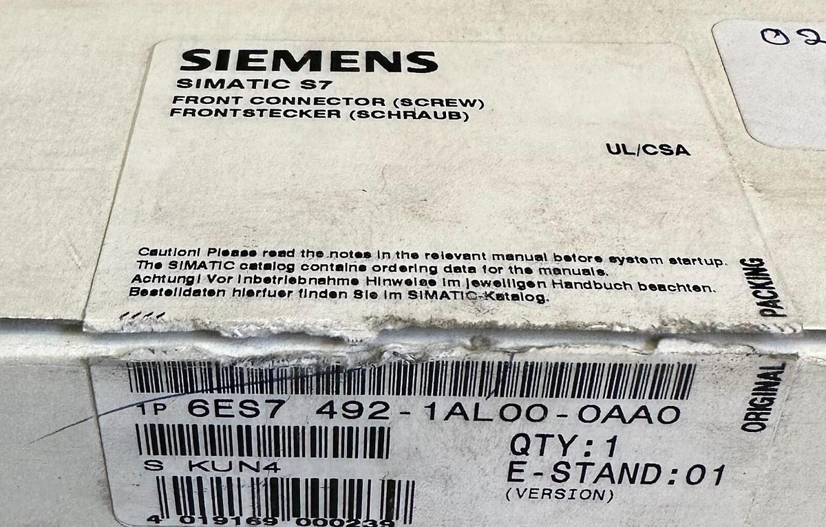 Used NEW SIEMENS 6ES7 492-1AL00-0AA0 / 6ES74921AL000AA0 SIMATIC S7 FRONT CONNECTOR