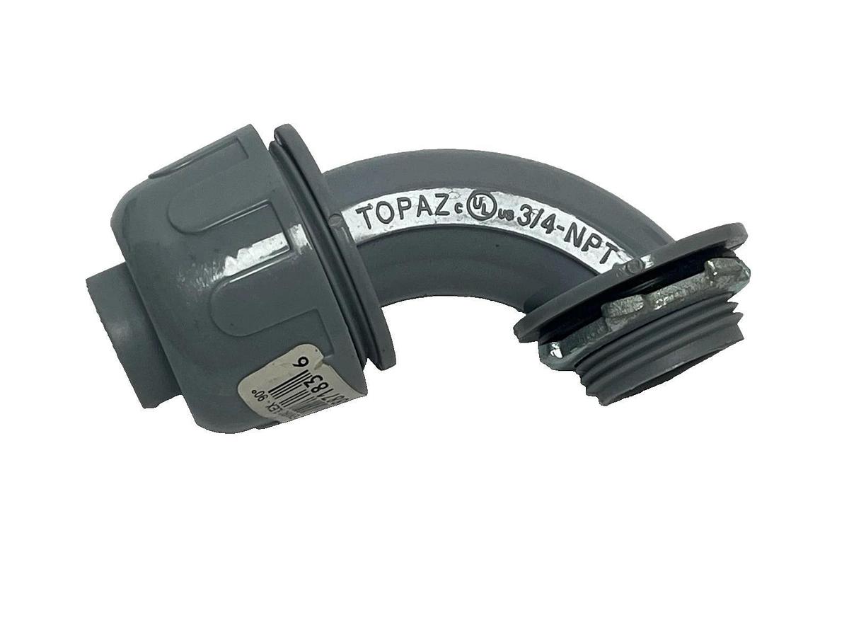 Lot of 8 Topaz P492 3/4" 90° EnviroFlex Liquid Tight Connectors - New Surplus