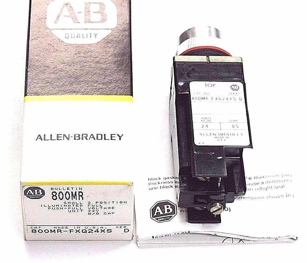 Used NIB ALLEN BRADLEY 800MR-FXQ24XS SER. D PUSHBUTTON 24V W/0 CAP 800MRFXQ24XS