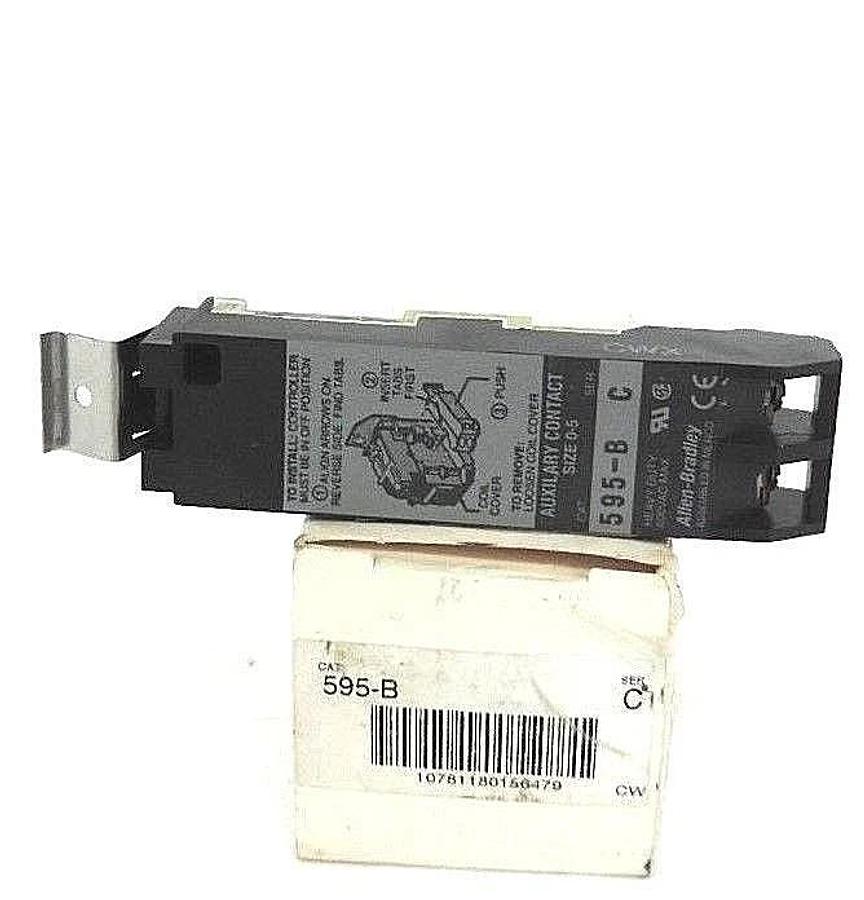 Used NIB ALLEN BRADLEY 595-B AUXILIARY CONTACT SER. C, 1NC FOR NEMA SIZES 0-5, 595B