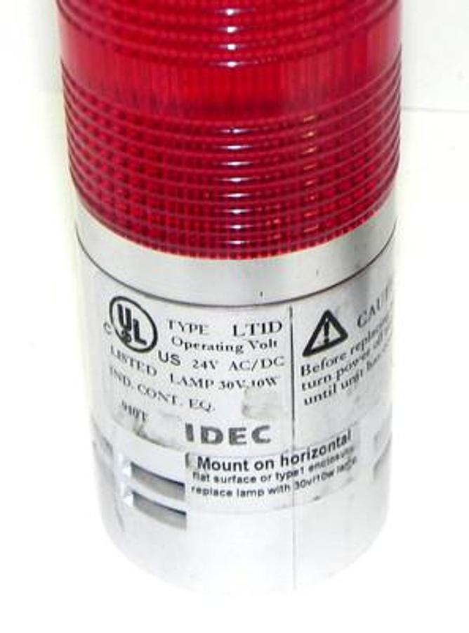Used IDEC TYPE LT1D SIGNAL LIGHT TOWER RED, ORANGE, GREEN 24V AC/DC