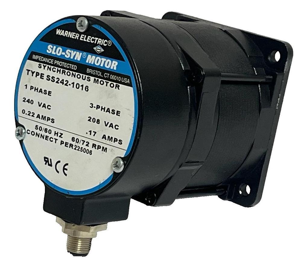 Warner Electric SLO-SYN SS242-1016 Synchronous Motor 240V 72RPM 240oz-in NSMP