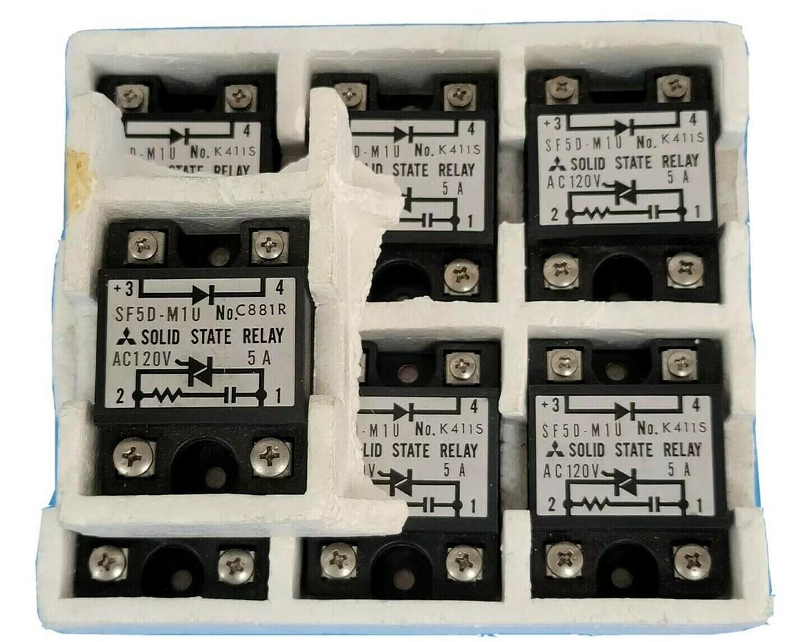 Used LOT OF 7 MITSUBISHI SF5D-M1U SOLID STATE RELAYS AC120V