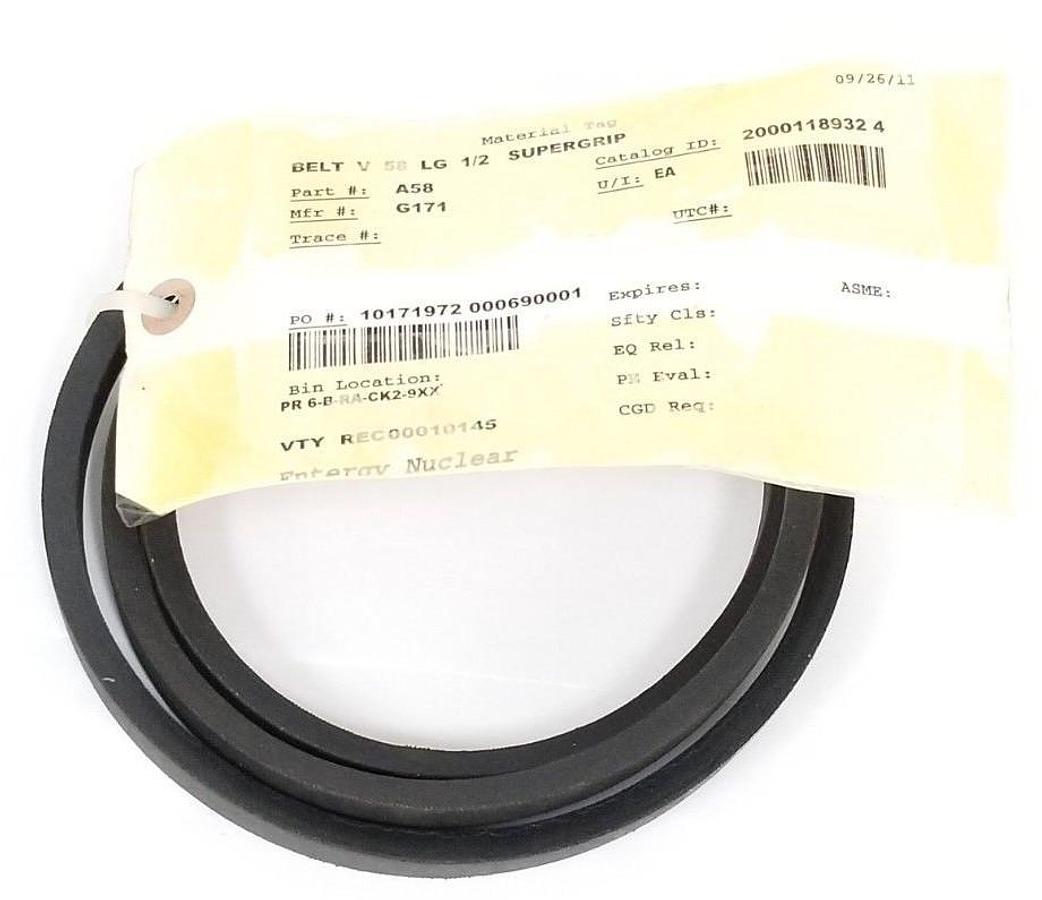 Used NEW GOODYEAR HY-T A58 (4L600) MATCHMAKER ORS/SC V-BELT, 1/2" WIDTH