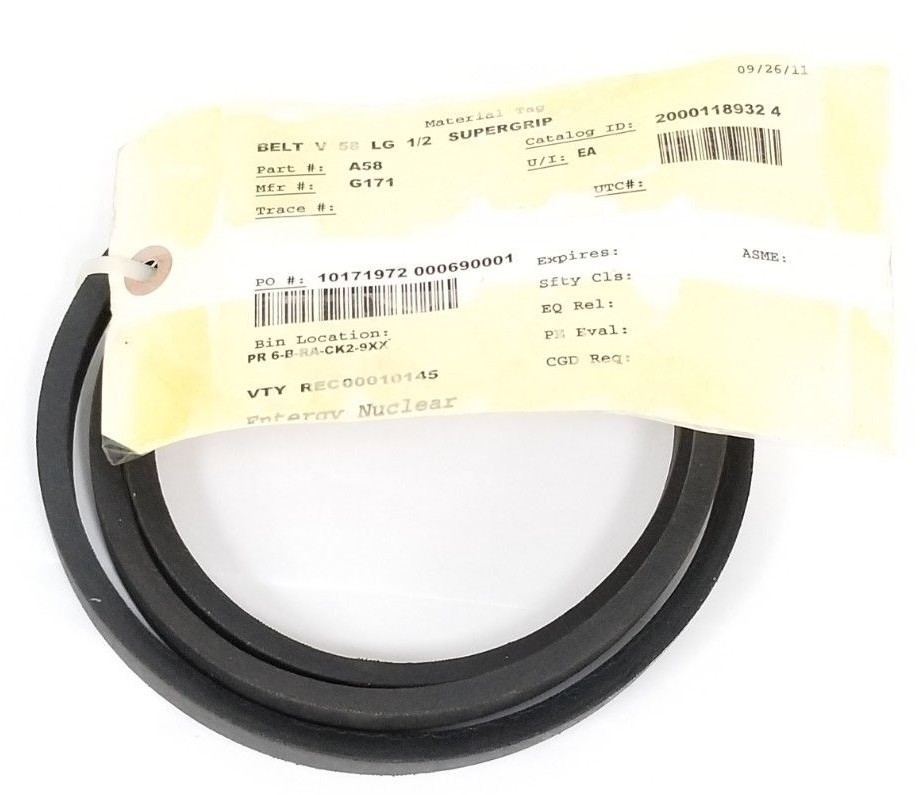 Used NEW GOODYEAR HY-T A58 (4L600) MATCHMAKER ORS/SC V-BELT, 1/2" WIDTH