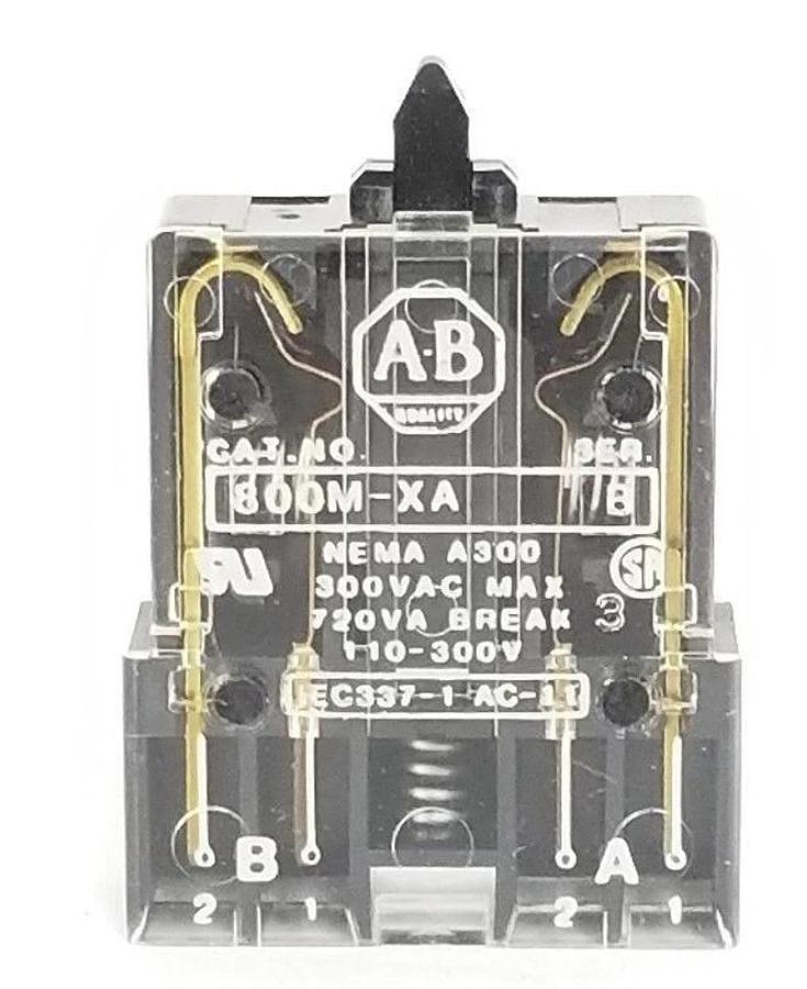 Used ALLEN BRADLEY 800M-XA CONTACT BLOCK SER. B, 800MXA