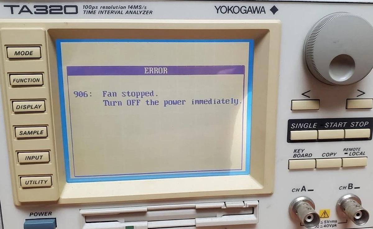 Used YOKOGAWA TA320 100PS RESOLUTION 14M/S TIME INTERVAL ANALYZER 704210 D