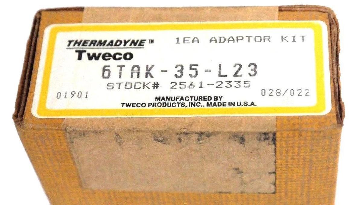 Used FACTORY SEALED TWECO THERMADYNE 6TAK-35-L23 ADAPTER KIT STOCK# 2561-2335